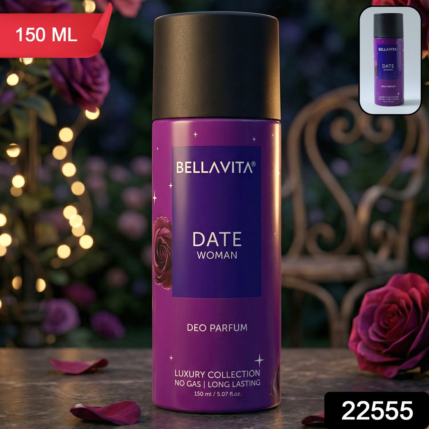 Bellavita Date Woman floral deo spray bottle exuding elegance