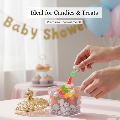 Plastic candy container perfect for baby shower treats