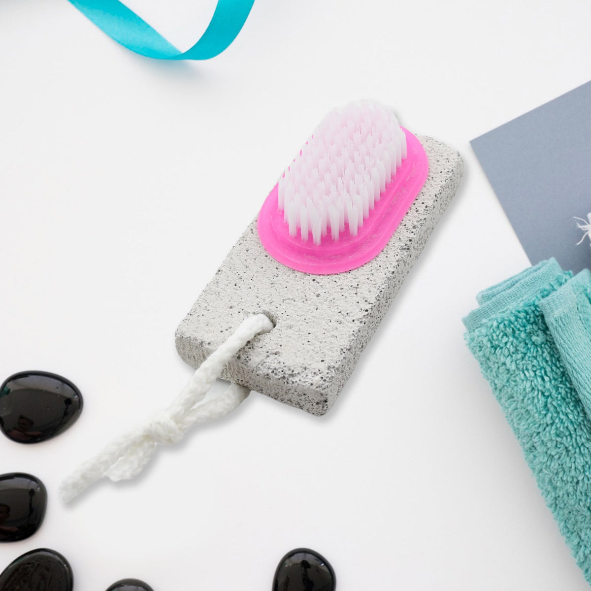 Ergonomic handle of the pumice stone foot scrubber, designed for comfortable grip.