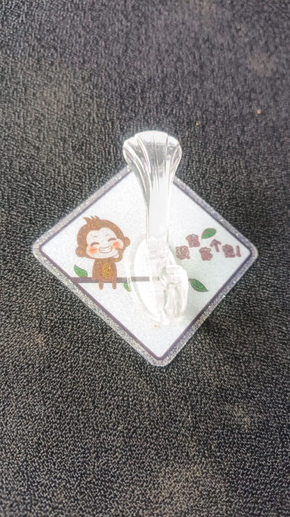 Decorative cartoon print wall hook mounted for hanging lightweight items