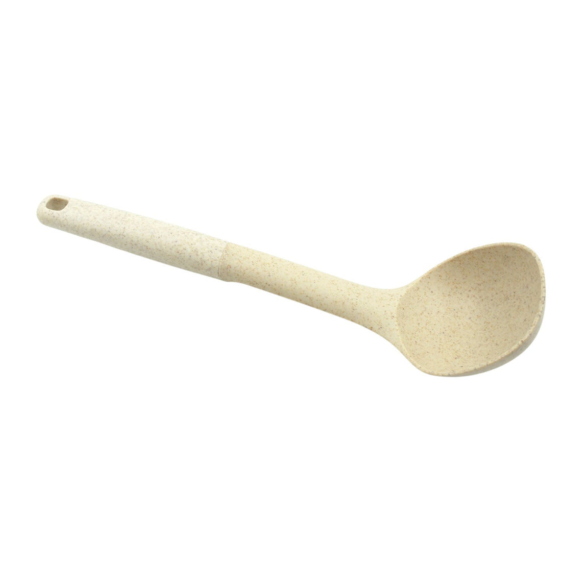 The durable plastic pasta fork displayed against a clean kitchen background, ready for use.