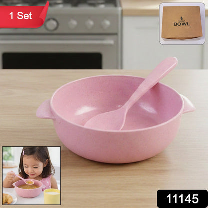 Baby food bowl set with matching spoon for toddlers