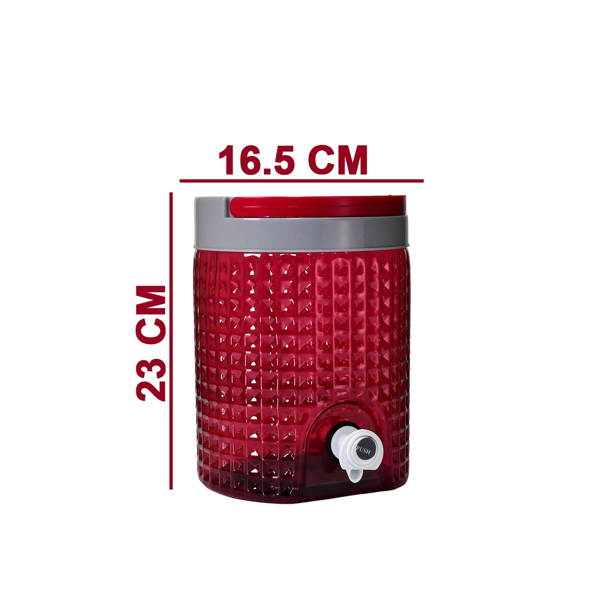 Diamond Cut Water Jug with ergonomic handle and secure lid.