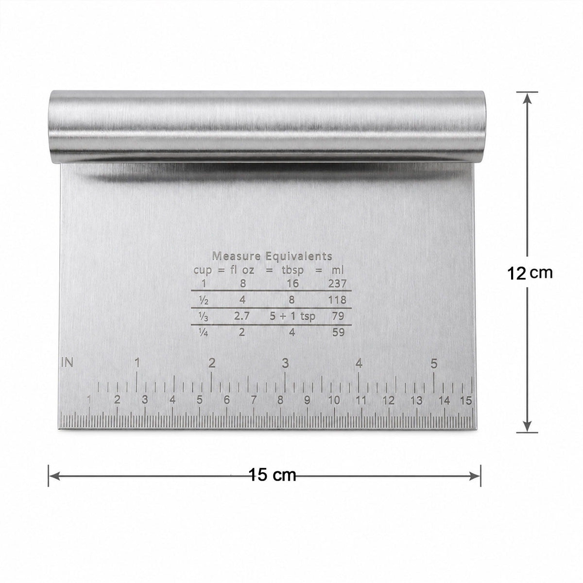 Multipurpose steel scraper for dough, icing and cleaning