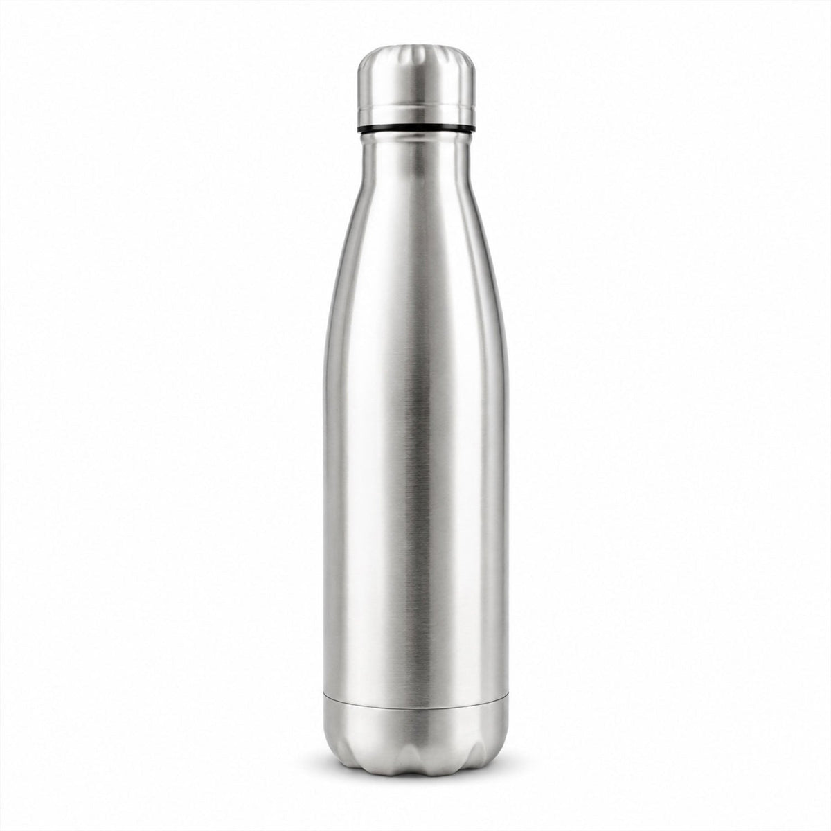 Single stainless steel water bottle displayed against a clean white background.
