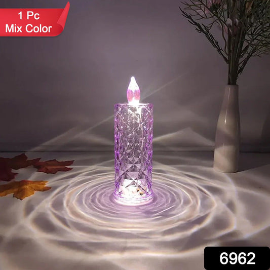 Battery operated smokeless crystal candlelight for indoor and outdoor decor