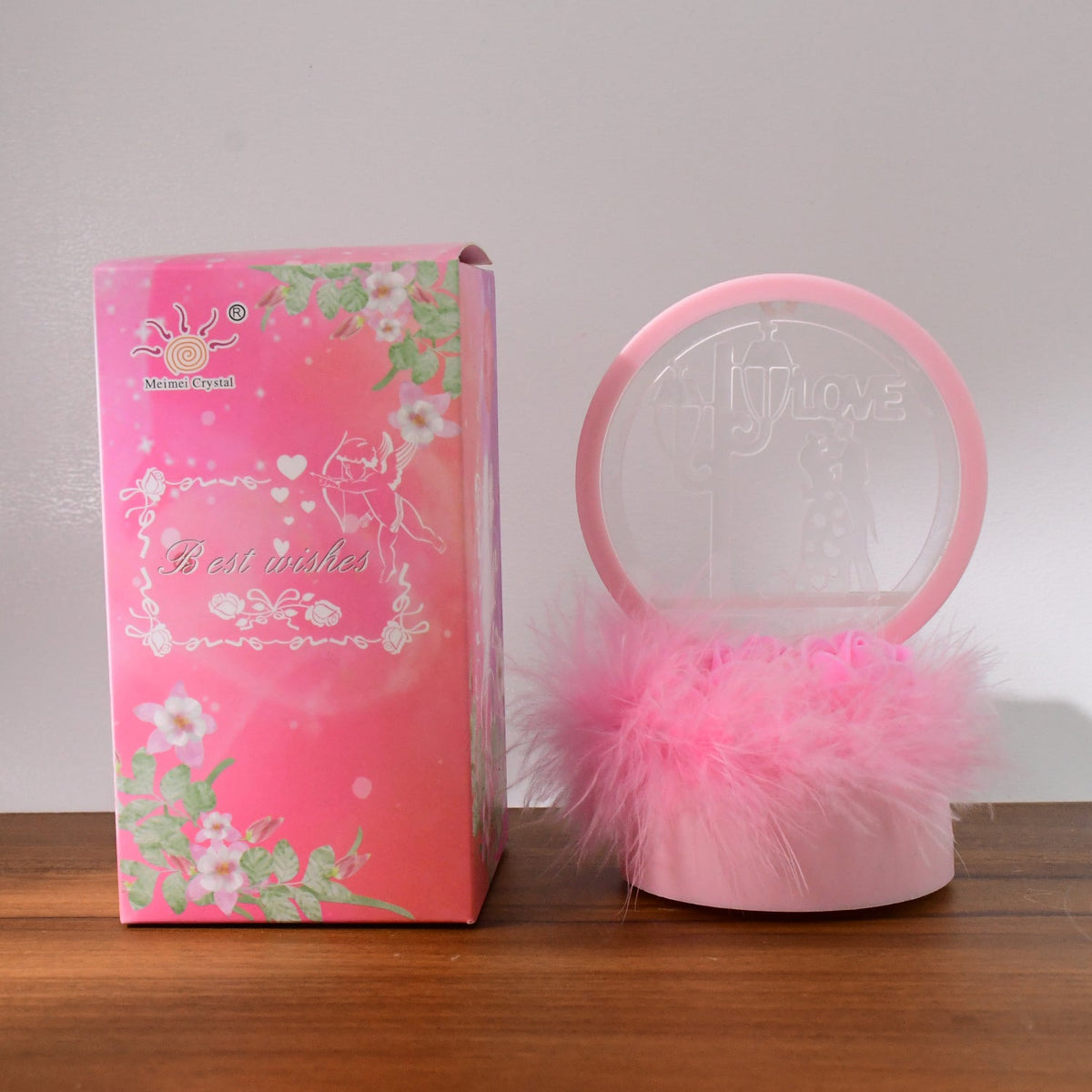 Romantic Round Love Couple Decorative Showpiece front view
