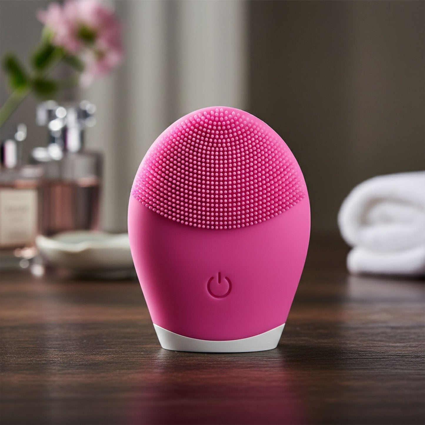 Electric silicone skincare brush used for deep pore cleansing