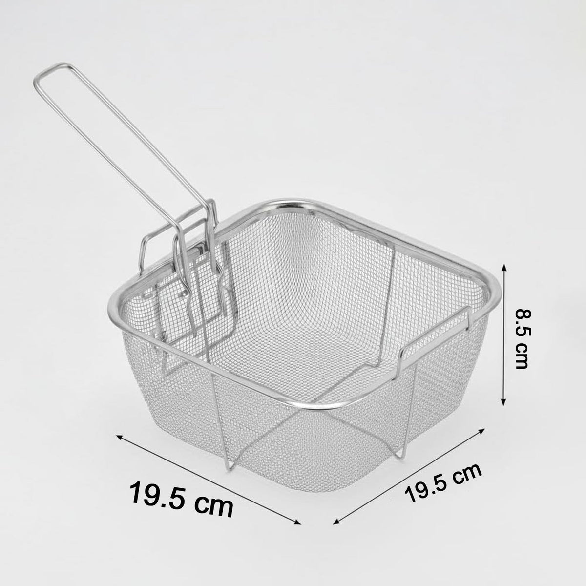 Frying basket holding crispy food snacks