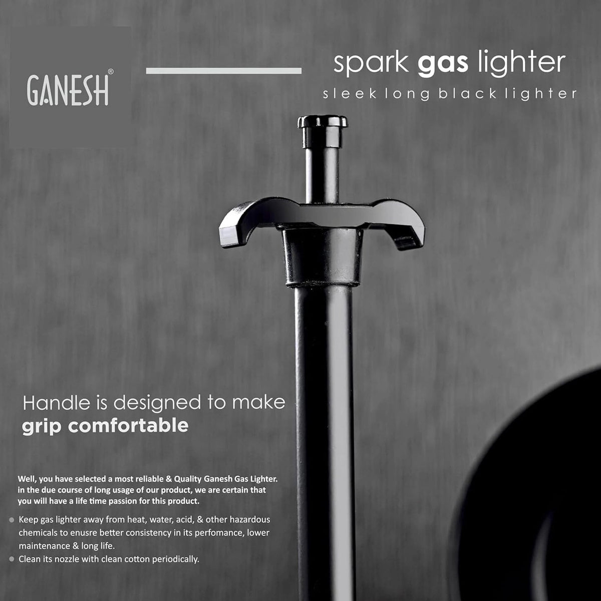 Ganesh Gas Lighter with ergonomic long handle
