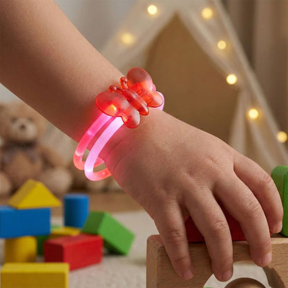 Glowing butterfly bracelet showcasing light-up feature at event