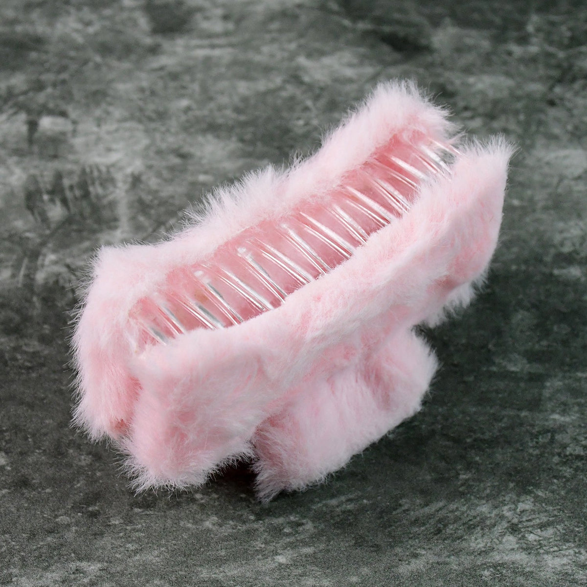 Fluffy faux fur hair claw clips set for stylish everyday looks