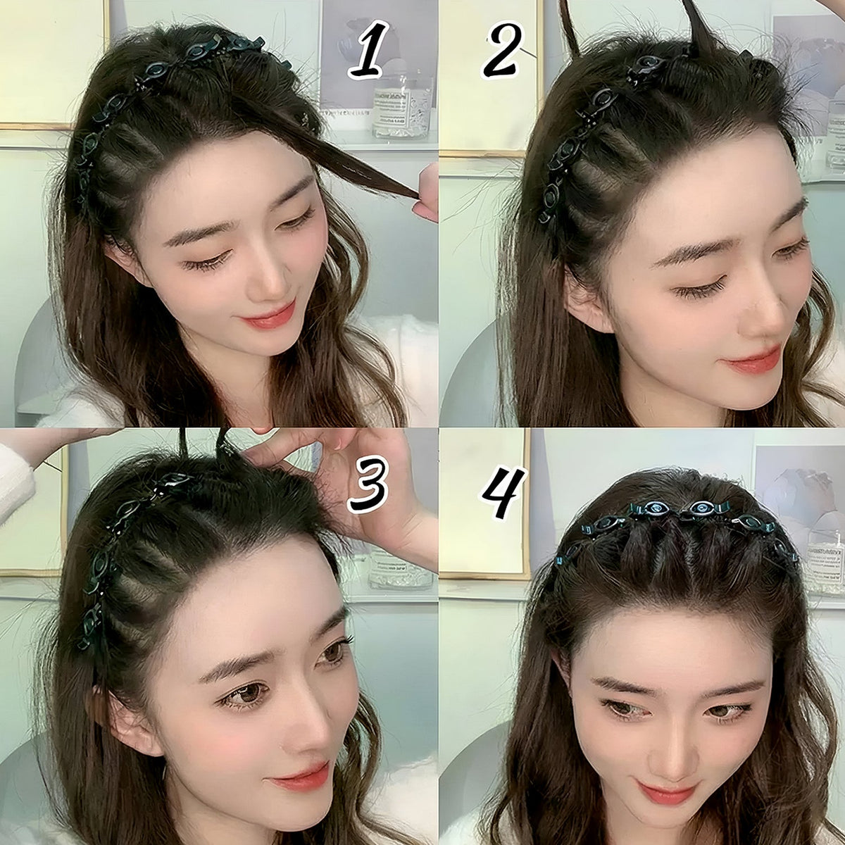 Non-slip hair styling headband featuring built-in mini claws