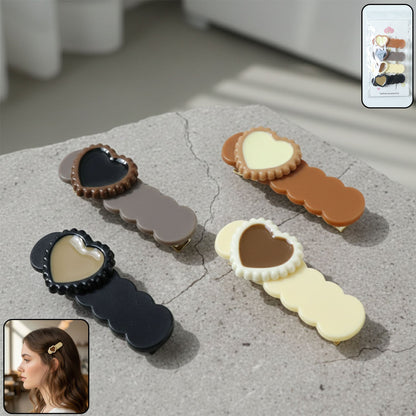Set of cute heart shape hair clips for lightweight styling