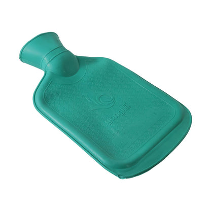 Hot water bottle with secure stopper preventing leaks