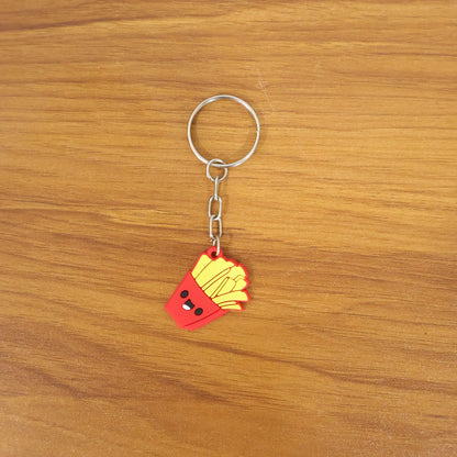 French Fries Keychain – Cute Smiley Cartoon Bag Charm