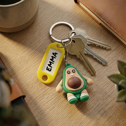 Fruit style avocado key ring keychain accessory