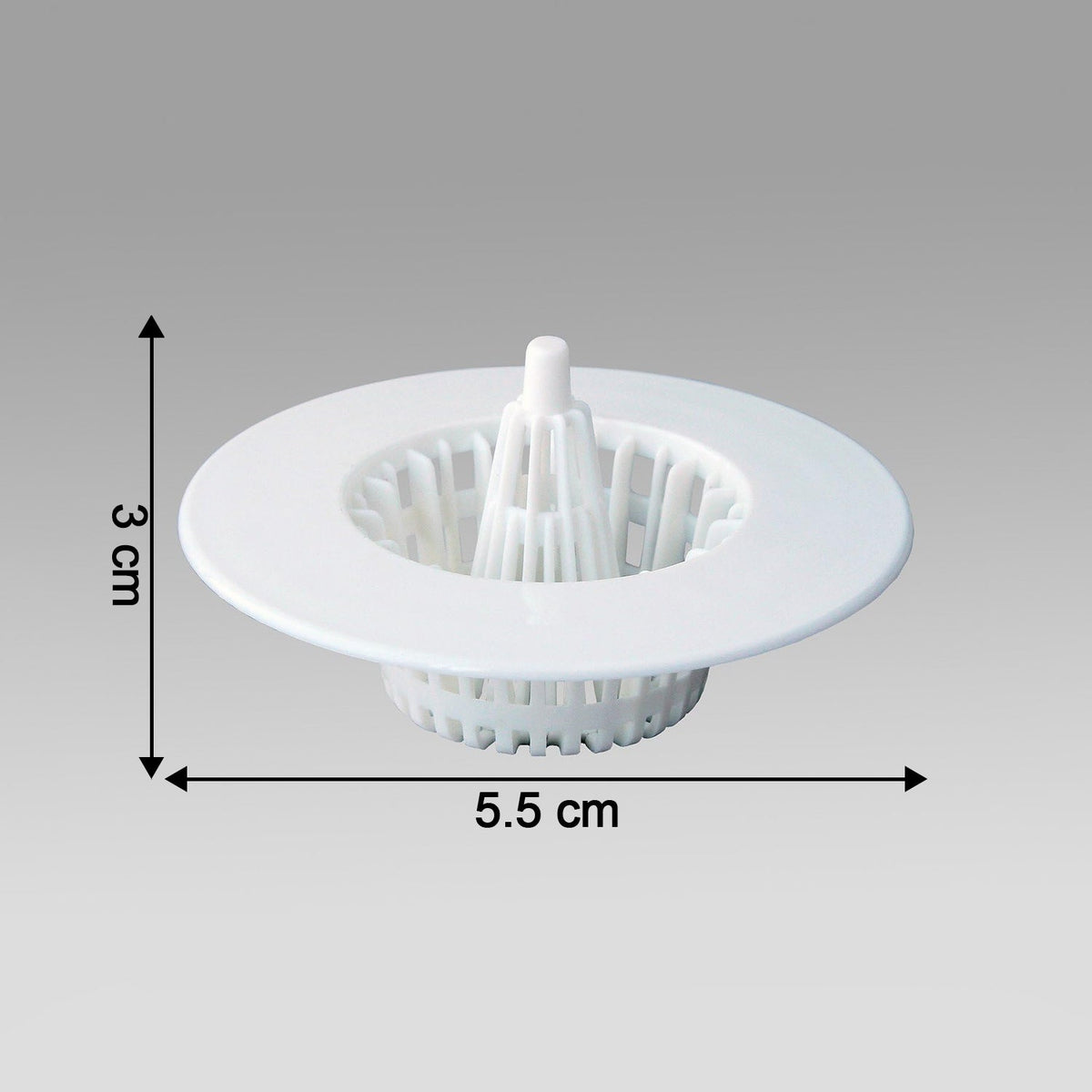 Reusable sink drain hair catcher filter in use in kitchen sink
