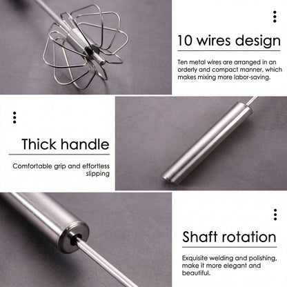 Manual push whisk blender for efficient kitchen tasks