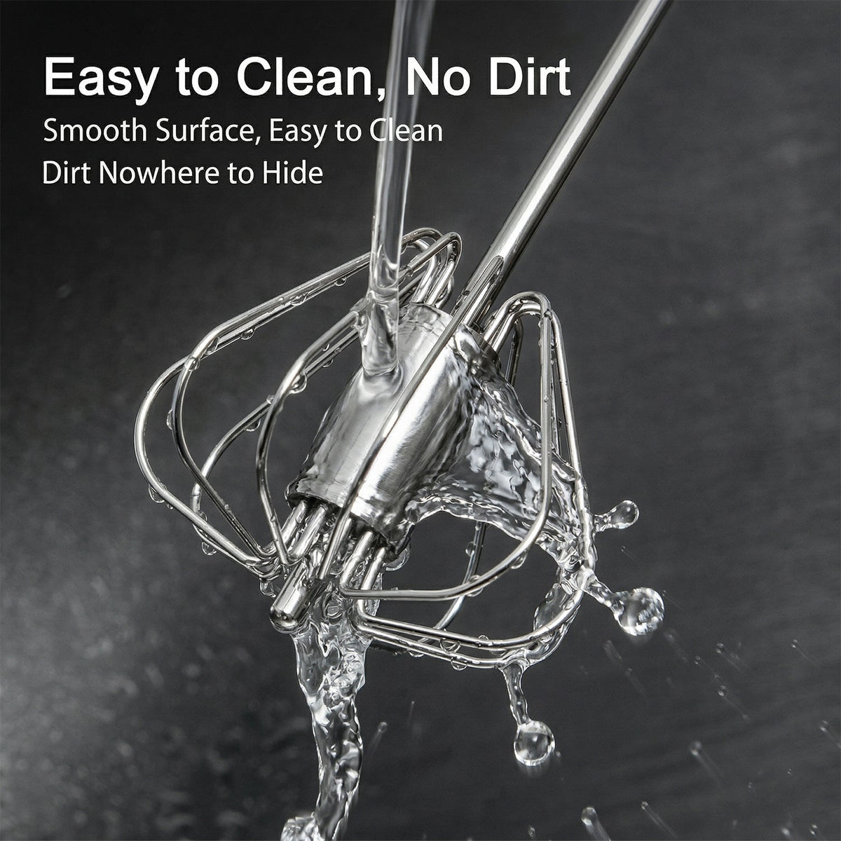 Stainless steel kitchen rotary whisk for baking and cooking
