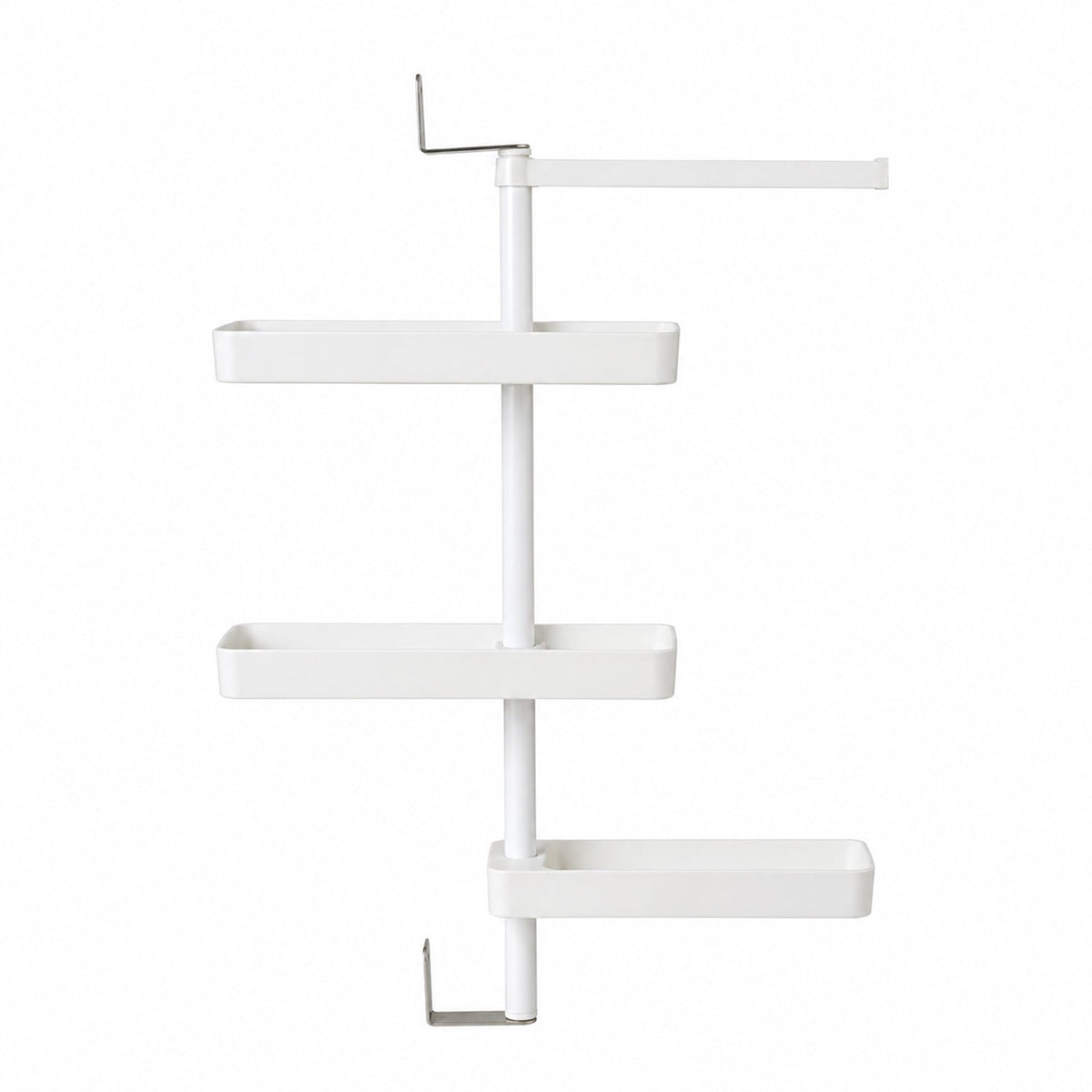 Rotating storage rack filled with kitchen items demonstrating storage capacity