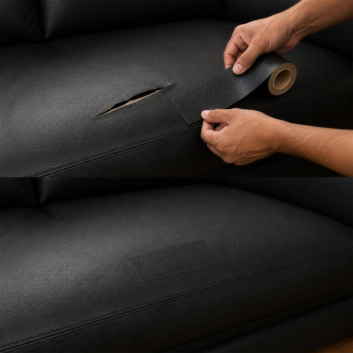 Adhesive leather patch for couches, chairs and handbags