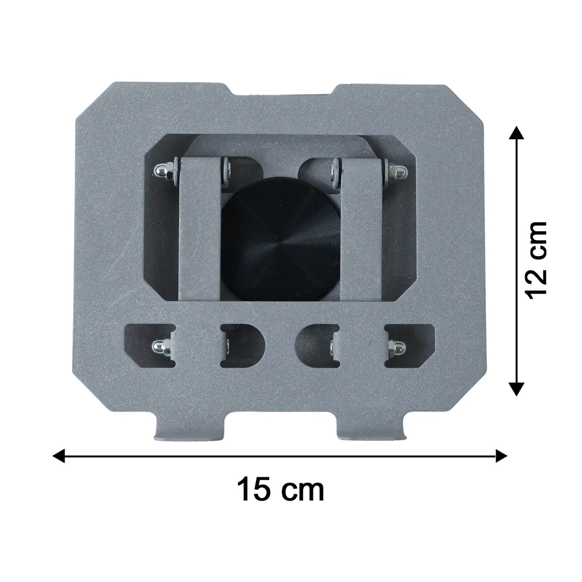 Diagram showing dimensions of foldable metal stand