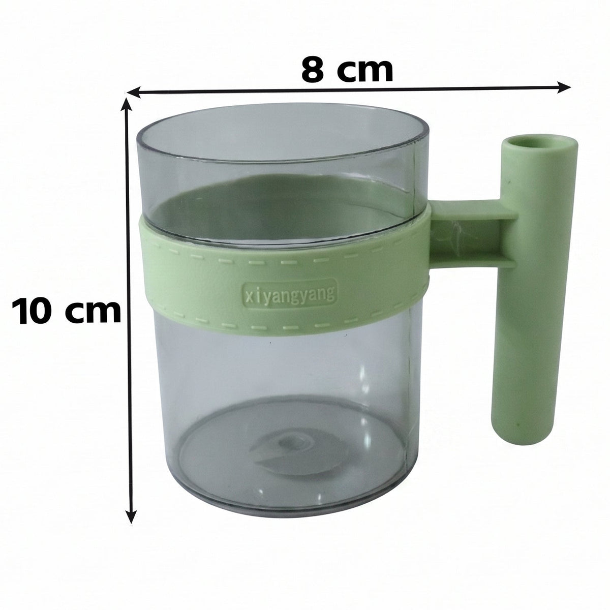 Unbreakable transparent plastic mug for water and beverages