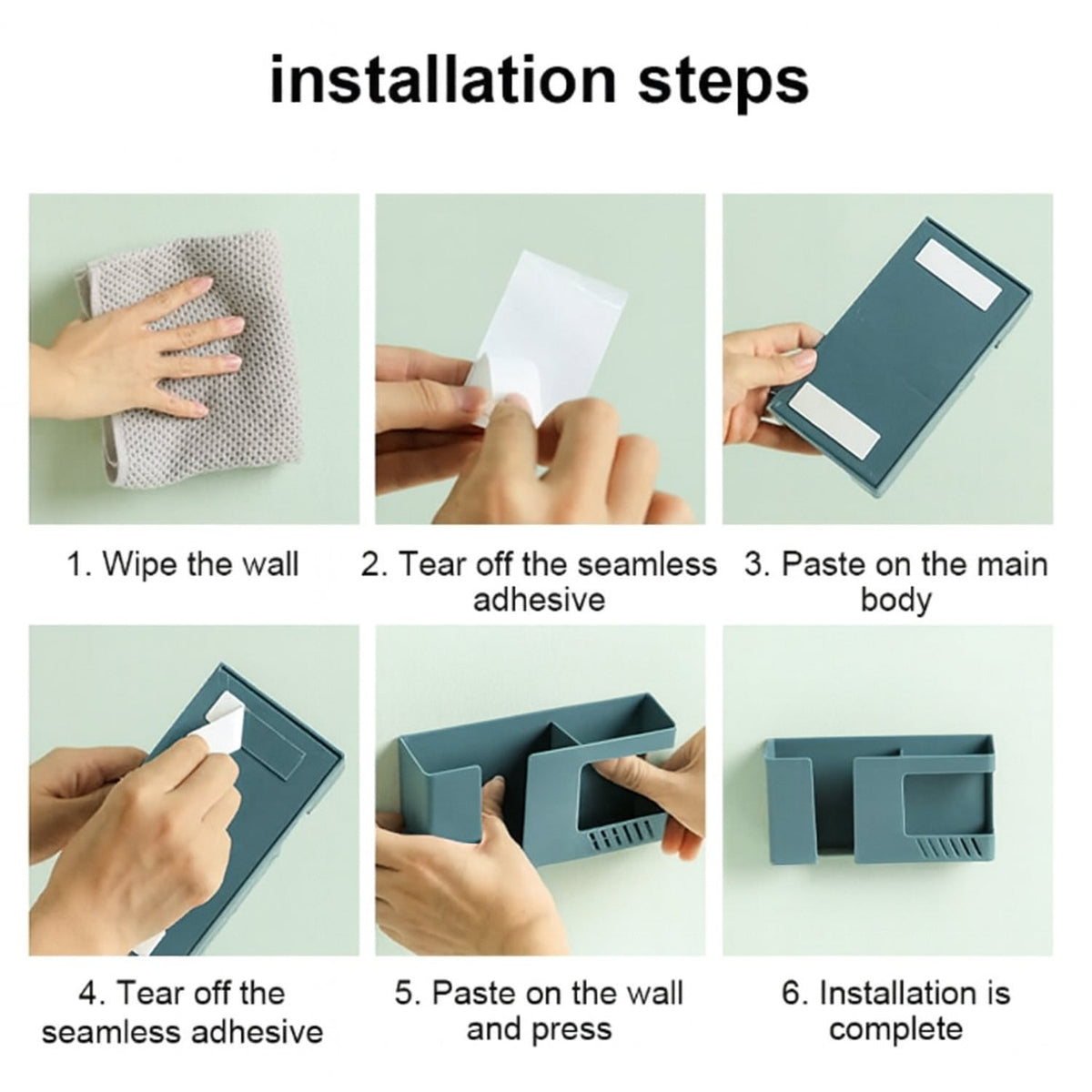 Minimalist wall mounted mobile storage holder in room