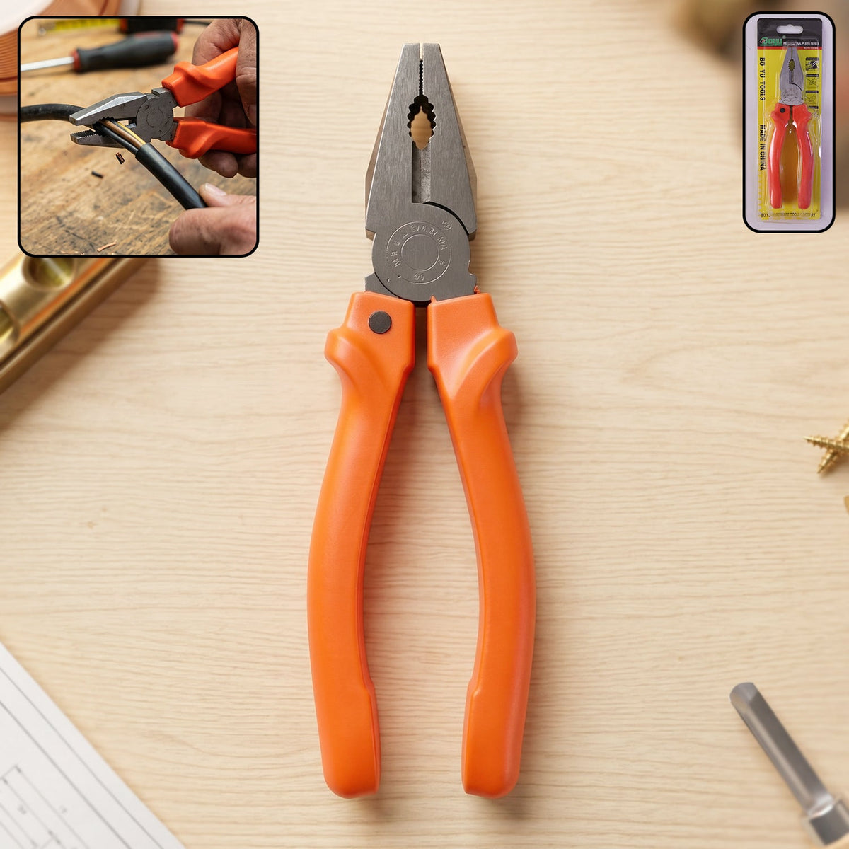 Combination pliers wire cutting gripping tool