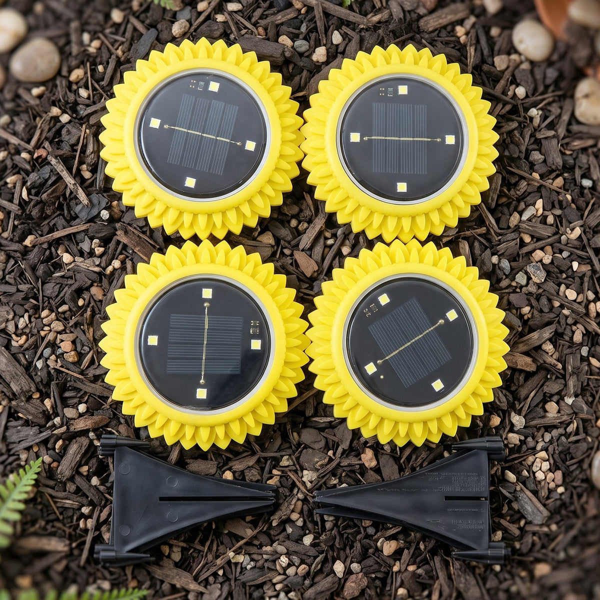 Garden Solar Light 4 Pc Sunflower Waterproof LED Pathway Stake Light (4 Pc Set)