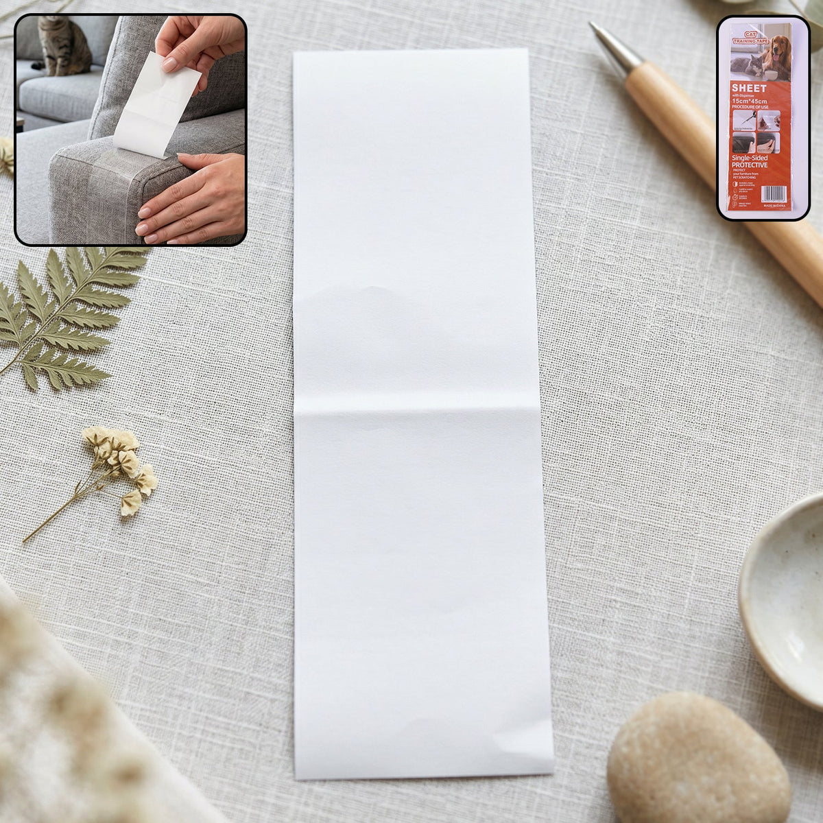 Cat scratch tape white bg