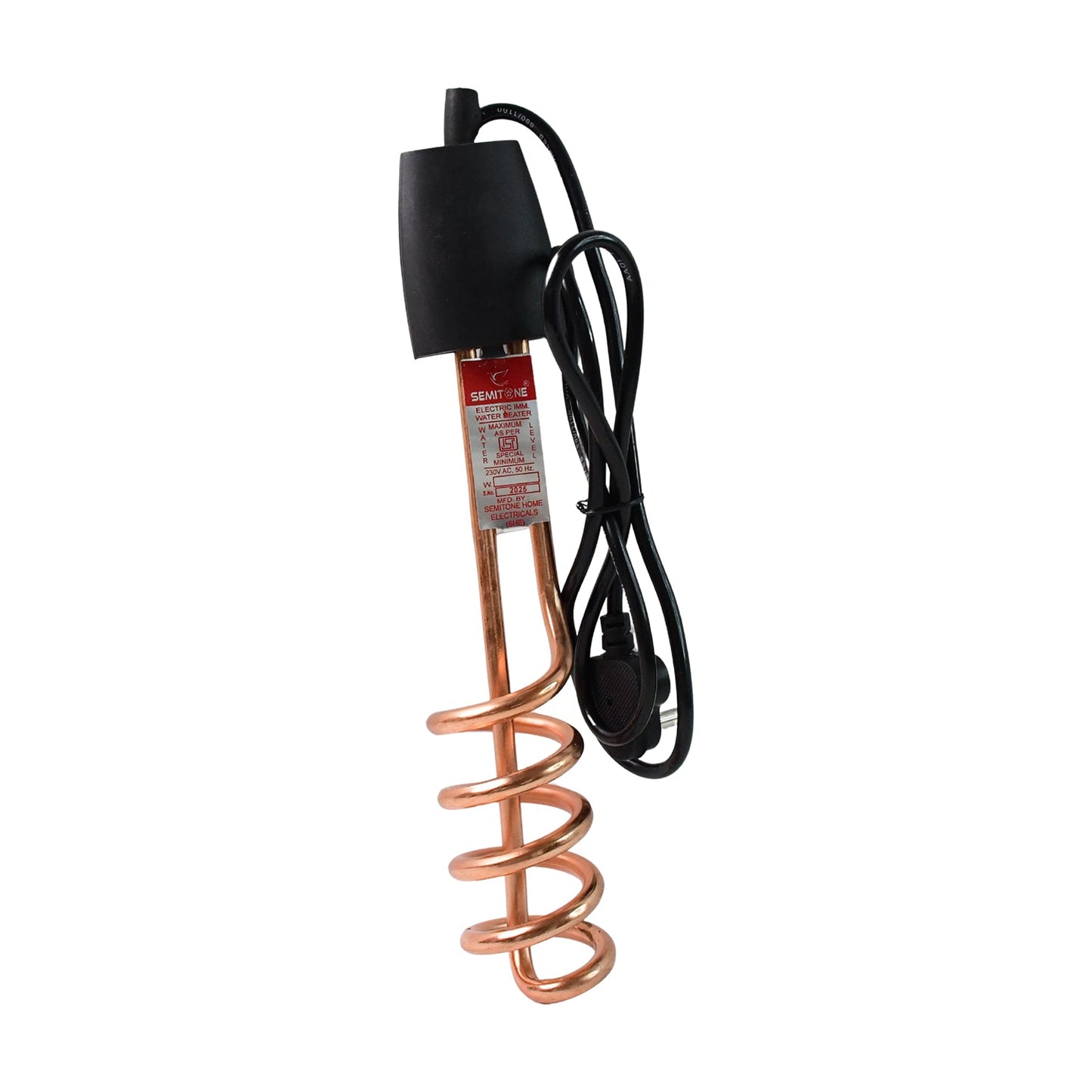 Immersion water heating rod plugged in for fast heating