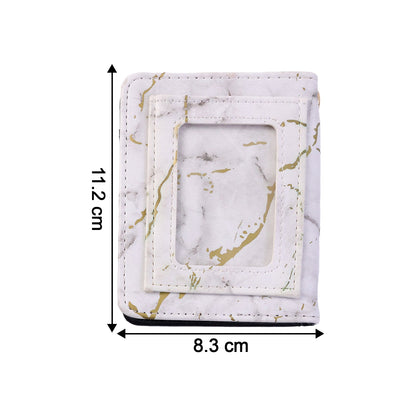 Compact card wallet with marble finish design for daily use