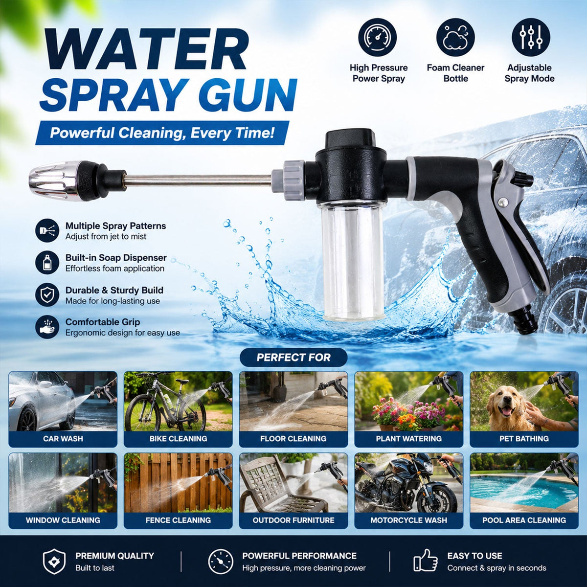 Water spray gun white bg