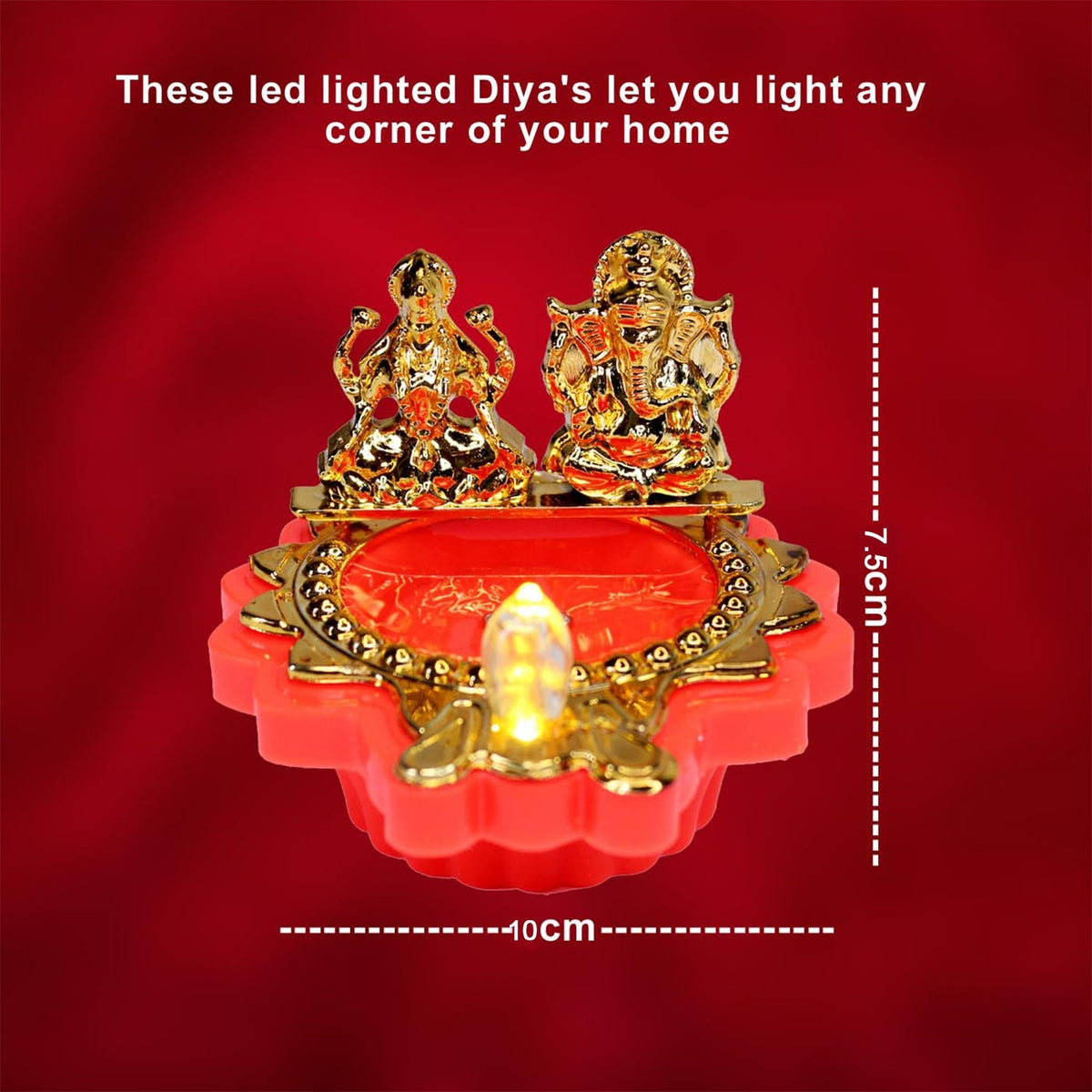 Safe and flameless decorative LED diya for home and temple décor