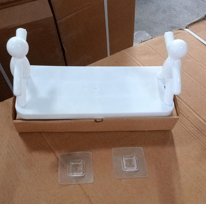 Wall-mounted organiser shelf in a brown box design, ready for modern home styling.