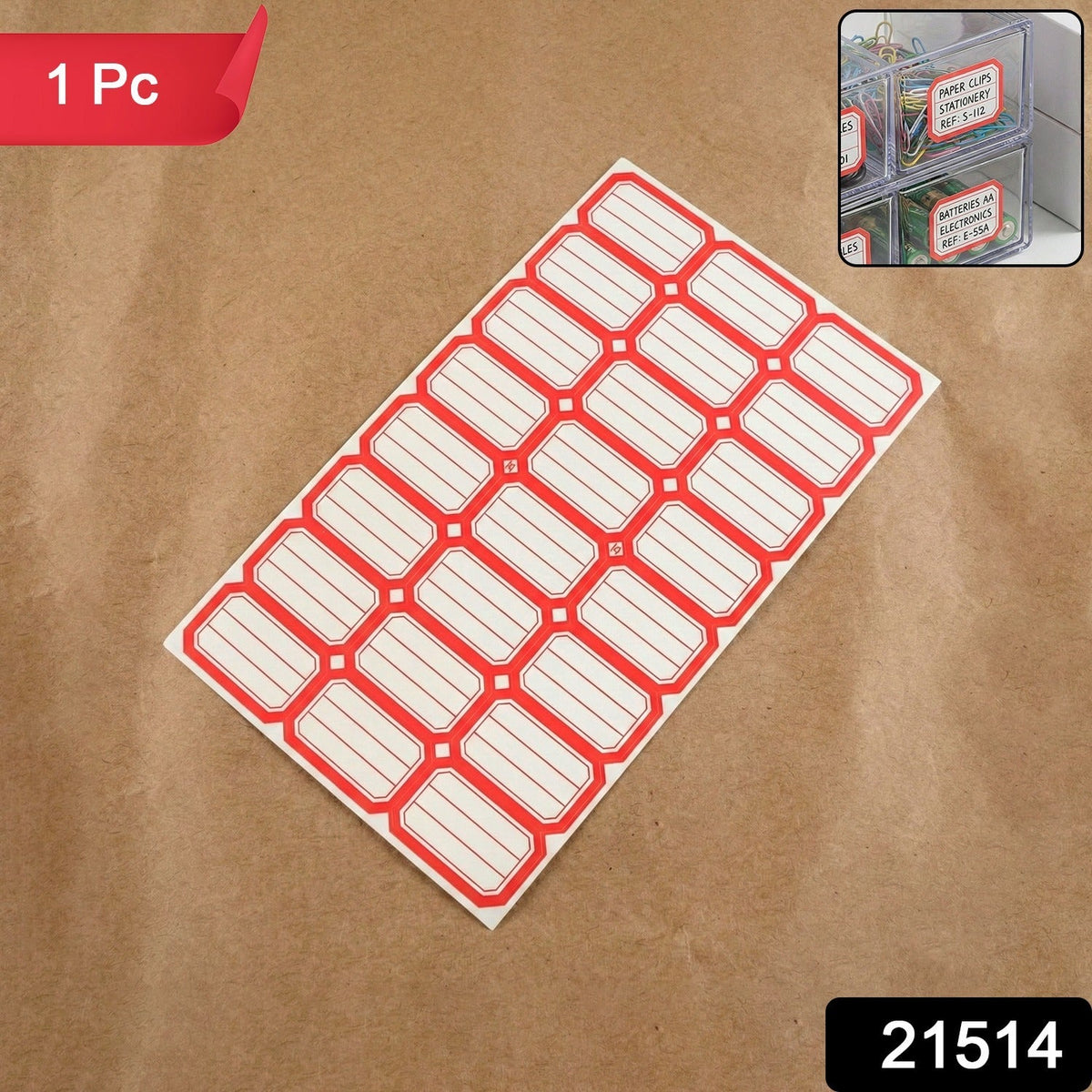 Jar labeled with self-adhesive rectangular label stickers for easy identification