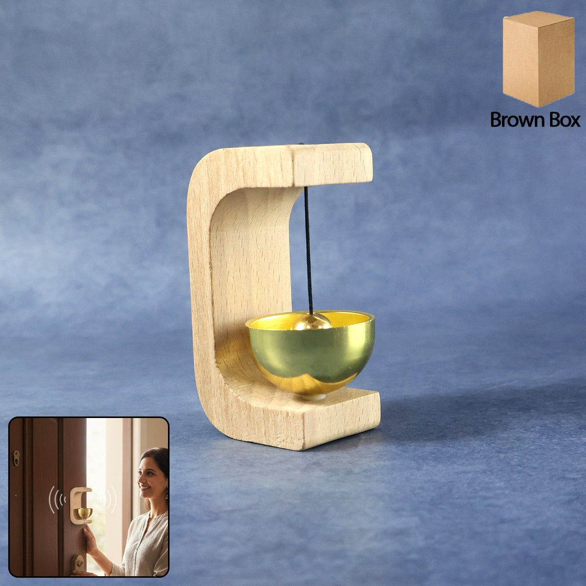 Zen meditation bell on wooden stand with clear calming tone