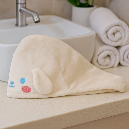 Cartoon design microfiber hair wrap towel showing soft textured fabric